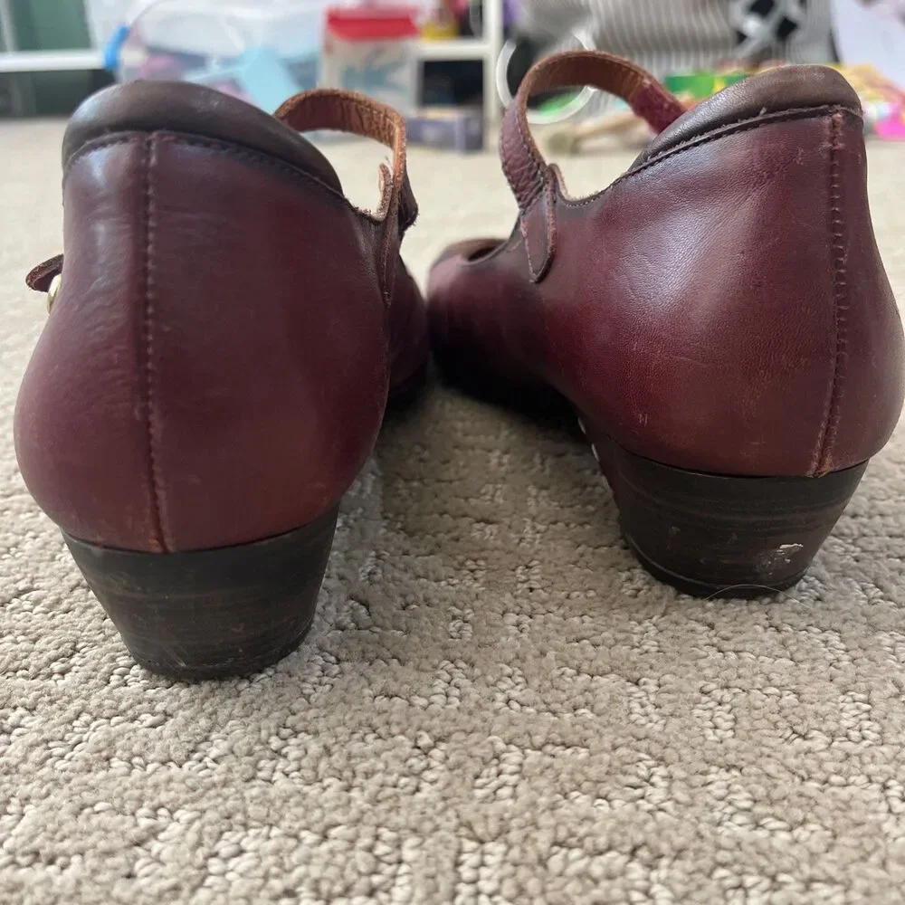 PIKOLINOS Shoes Mary Jane Pumps Gandia Arcilla Burgundy Leather Women's 41/10.5